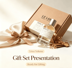 Unisex Eau de Parfum Spray 100ml Clear Round Bottle Perfume, Warm Sandalwood Woody Fragrance, Kraft Paper Gift Box, Long Lasting Earthy Scent