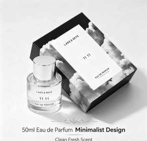 Unisex Eau de Parfum Spray 50ml Clear Round Bottle Perfume, Clean Fresh Light Fragrance, Minimalist Cloud Pattern Gift Box, Long Lasting Daily Sc