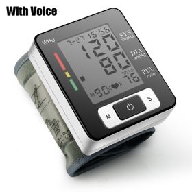 Wrist Blood Pressure Machine With Adjustable Wrist Cuff & 90 Reading Memory For Home & Clinical & H (Option: With Voice)